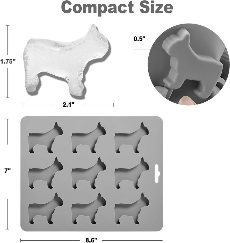 ACOOKEE French Bulldog Ice Cube Mold, Fun Shapes Frenchie Bull Dog Ice Cube Tray, Silicone Dog Treat Mold, Cute Novelty French Bulldog Gifts for Baking & Freezing Decor, BPA Free & Heat Resistant - Image 5
